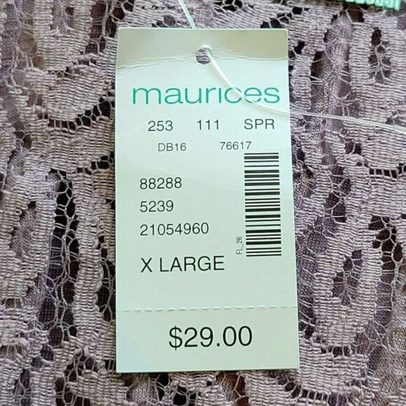 Maurices Heathered Purple Lace Detail Ruched Sleeve Open Sweater Size XL - Picture 7 of 9